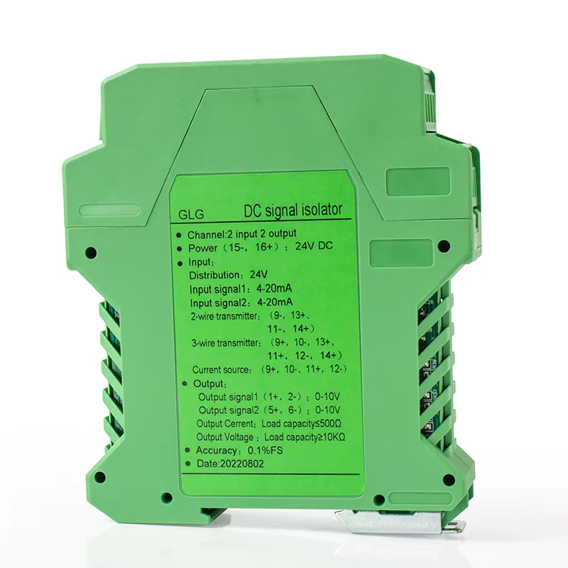 Aislador convertidor de señal 4-20mA 0-10V 0-5V 1 en 1 salida 0-10V a 0-20mA aislador de señal 2 en 4 salida aislador de señal analógica CC