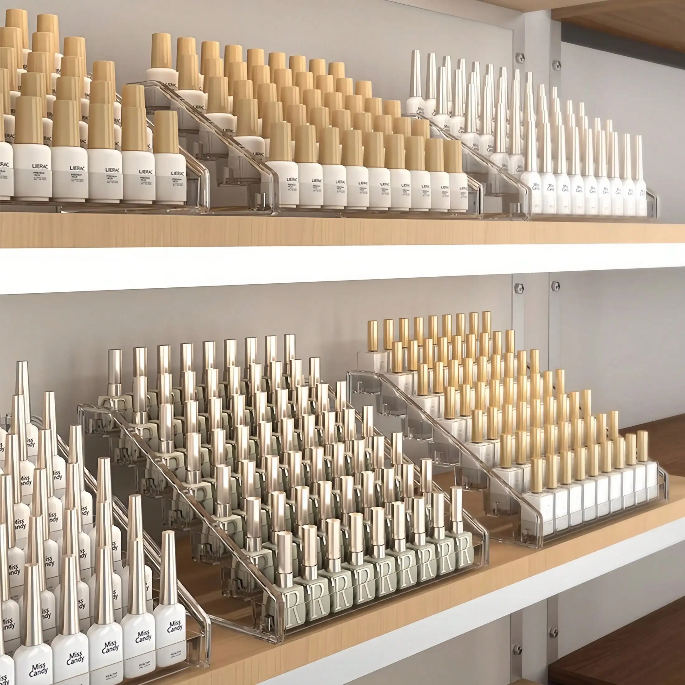 3/5/7-Layer Easy-Assemble Transparent Rack for Nail Polish & Cosmetics Storage