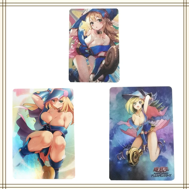 3Pcs/set Anime Black Magician Girl Cards Girl Character Series ACG Sexy Nude Cards Kawaii Toy Gifts Games Comics Collection Card