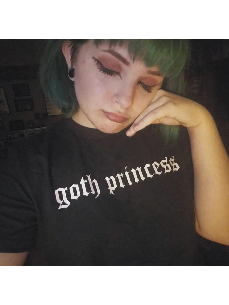 

Summer Fashion Tumblr Goth Princess Graphic Grunge Shirts Tees Tops Women Short Sleeve O-neck Shirt Harajuku Ullzang Clothes