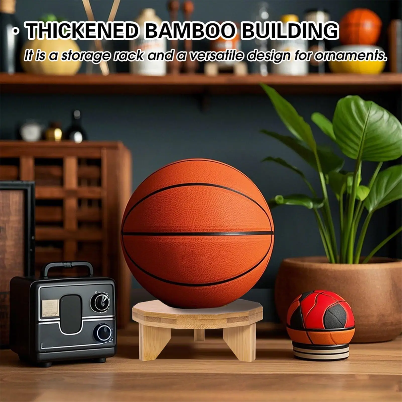 バスケットボールホルダー木製サッカーホルダー装飾バスケットボールディスプレイスタンド本棚ルームガレージ子供ティーンリビングルームの装飾
