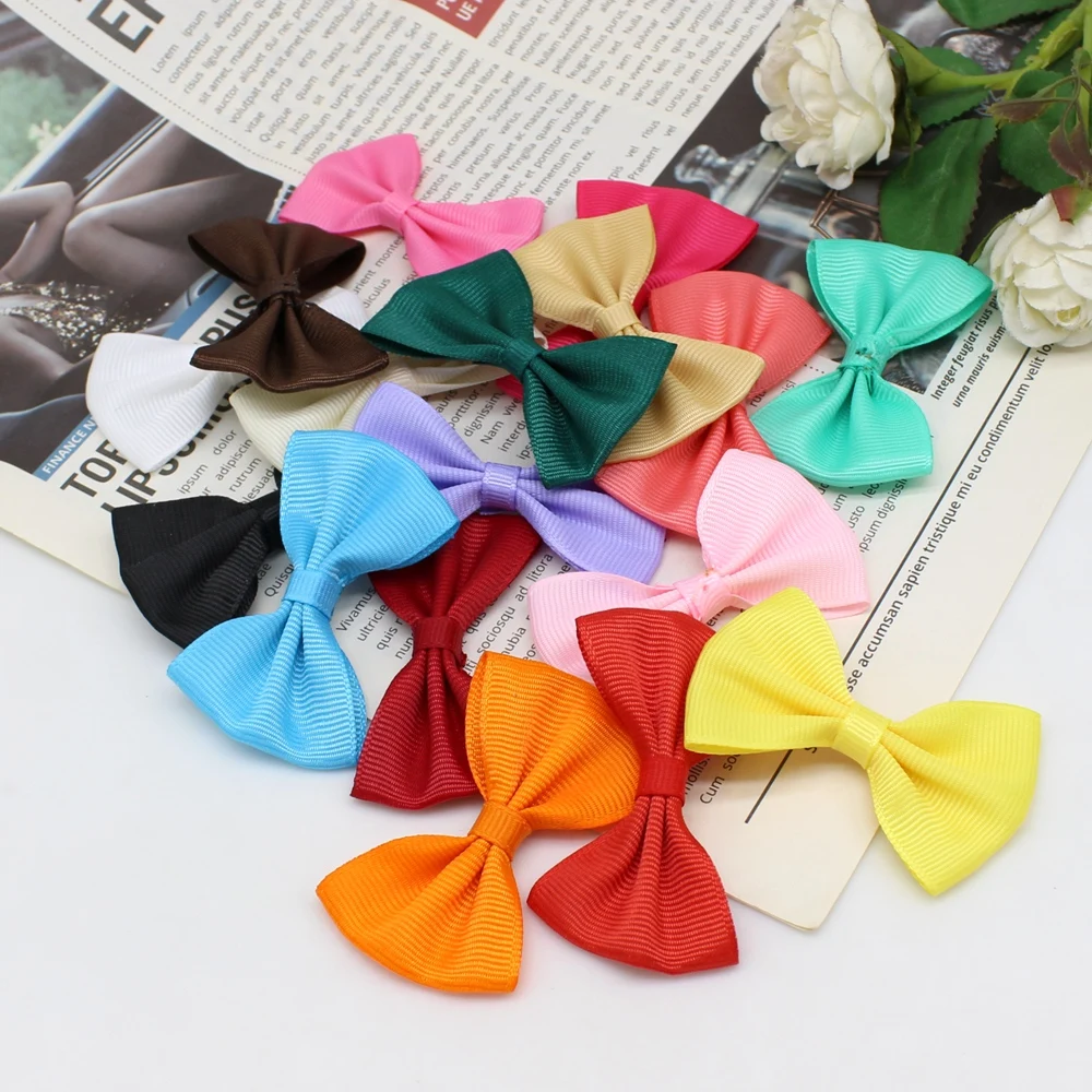 20pcs or 50pcs 4cm-6cm Handmade Satin Ribbon Bows DIY Hair Accessories Sewing Supplies Gift Craft Wedding Decoration