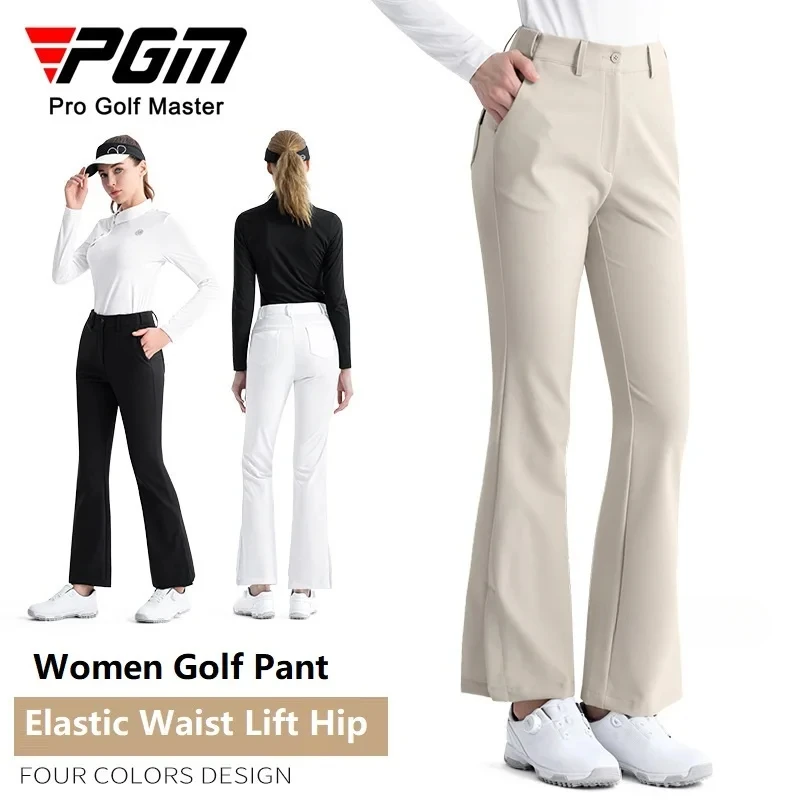 2025 New Pgm Golf  Ladies Spring Pants Outdoor Elastic Sports Pants Fashion Flared Split Trousers Girl Slim High Waist Sweatpant