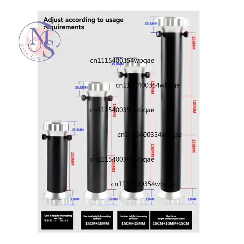 ZOCI-FOR-3 Sections Tripod Pier Extension Tube Height Riser For Astronomical Telescope Mount Bracket Accessory