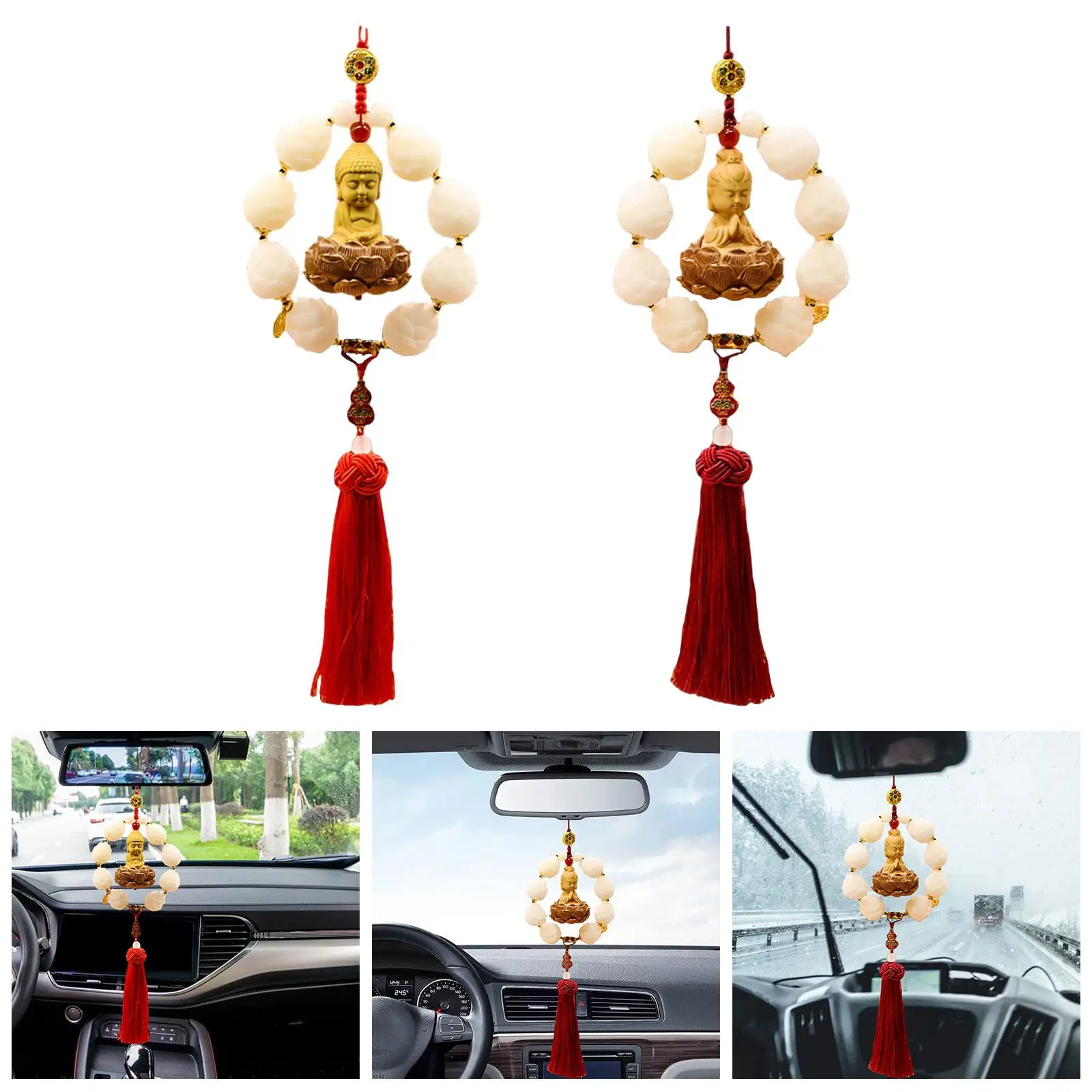 Resin Car Ornament Dangle Pendant for Rearview Mirror Fengshui Decorative Hanging Accessory for SUV Truck