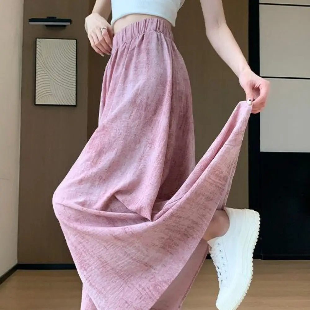 

Summer Tie Dye Straight Pants High Waist Dropping Feeling Wide Leg Loose Pants Yamamoto Loose Women's Ice Silk Trousers Girl
