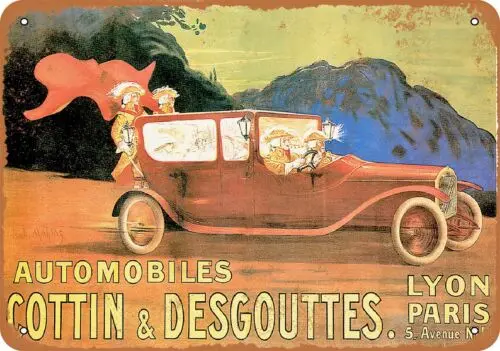 Metal Sign - 1918 Cottin & Desgouttes Automobiles -- Vintage Look