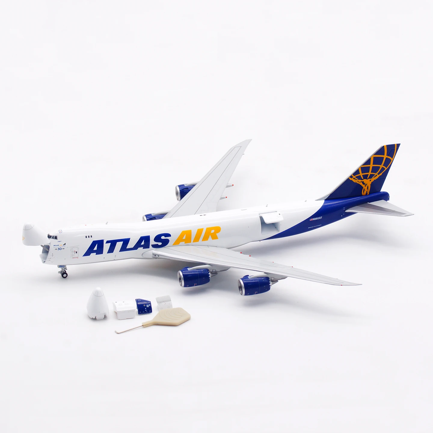 

B632205C Коллекционный самолет из сплава в подарок Модель HX 1:400 Atlas Air "30th" [открытая дверь] Боинг B747-8F Литая под давлением модель самолета N860GT