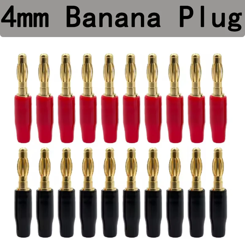 

20Pcs Audio Video Speaker Terminal Banana Plugs - Gold-Plated Audio Speaker Connectors