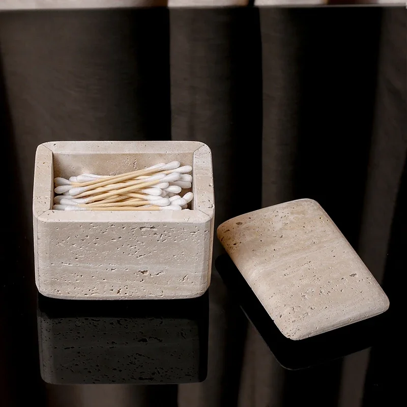 

Натуральный мрамор, желтый травертин, ящик для хранения, креативный домашний многофункциональный ящик для хранения, туалетный столик для спальни, украшение для ювелирных изделий