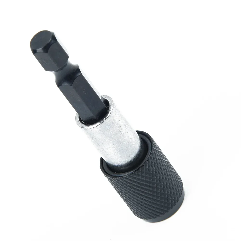 Bor magnetik 1/4 inci 60mm, batang obeng pemegang mata bor rilis cepat konversi bor listrik perubahan adaptor konverter