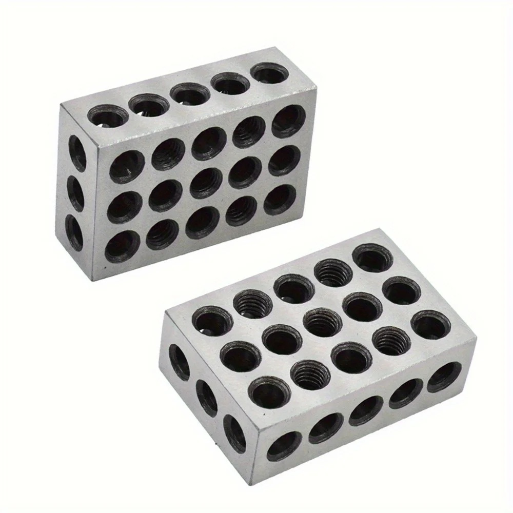 Bloque de madera de ultraprecisión 1 x 2 x 3 pulgadas 23 agujeros Precisión 0,0002 pulgadas Para trabajos de configuración, diseño y inspección de fresadora