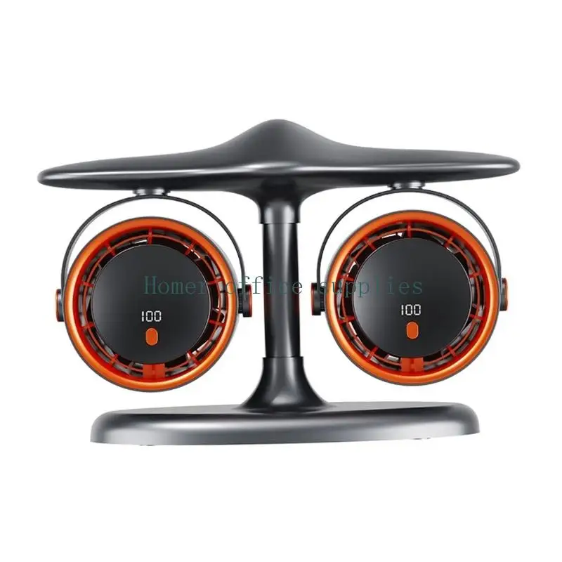 K43B USB Powered Double Head Desktop Fan 22Cm Height Energy Efficient Cooling System Ergonomic Design For Indoor Space
