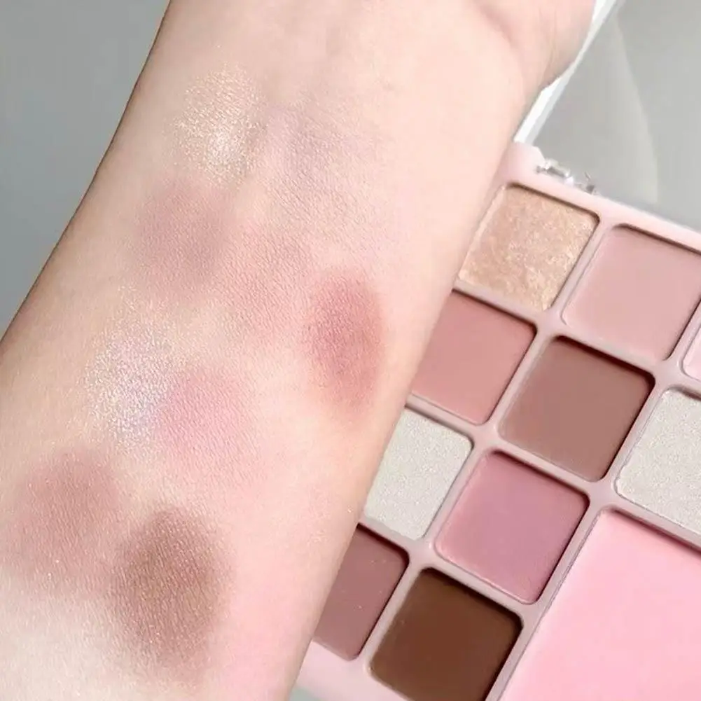 12 Color Powder Blusher Eye Shadow Plate Girl Beginner Makeup Nude Pink Eyeshadow Low Saturation All Matte Eye Pigment
