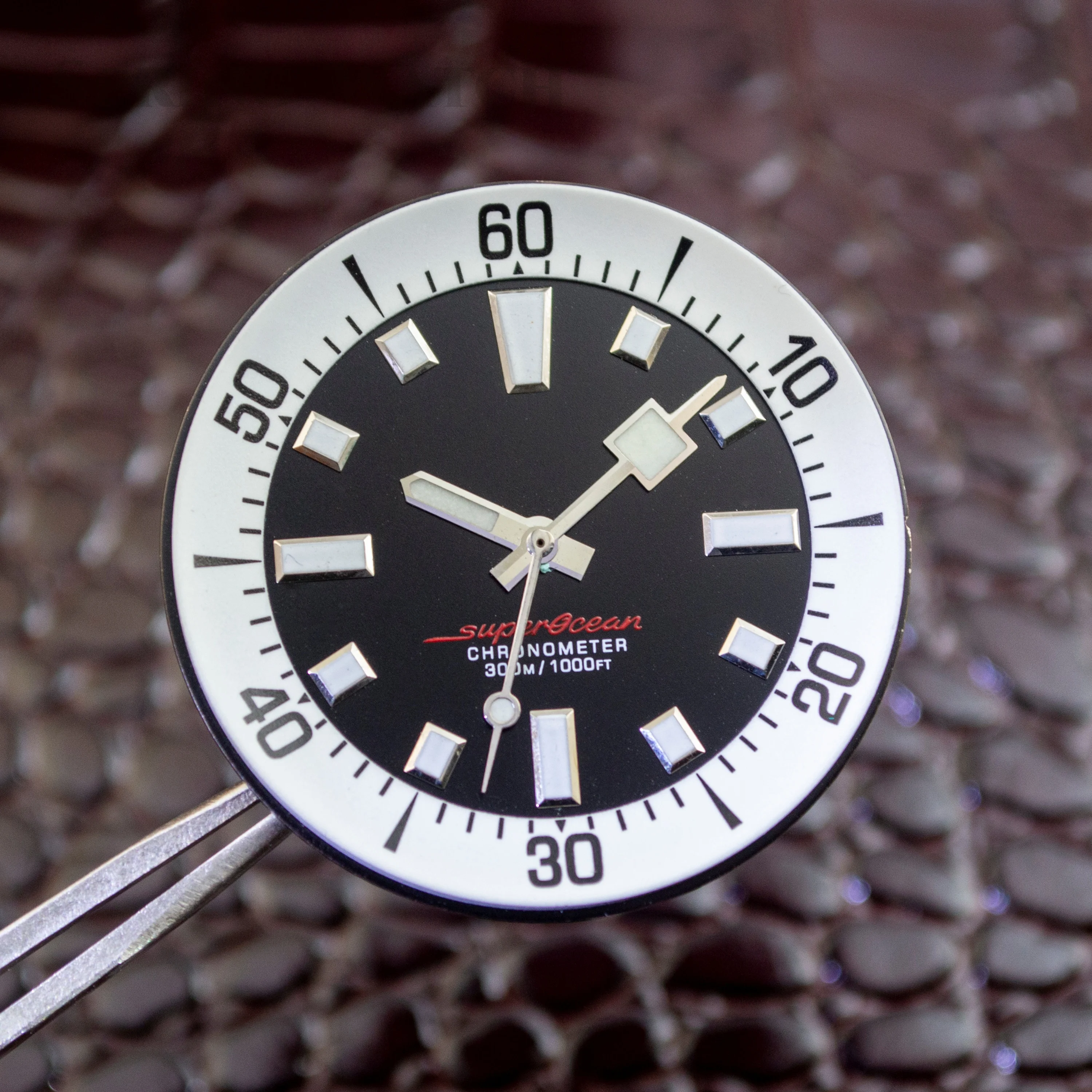 for SUPEROCEAN 33.5mm Watch Dial Hands NH35 Watch Pointers fit NH35 NH36 Movement Green Luminous Watch Faces Blue Luminous Hands