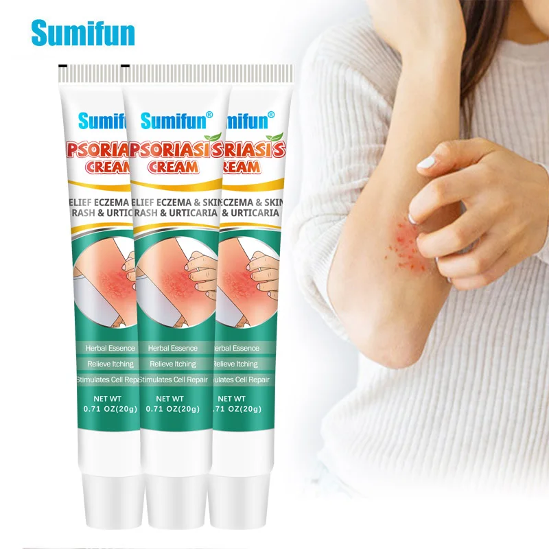 

3Pcs Sumifun Psoriasis Treatment Cream Antibacterial Antipruritic Ointment Dermatitis Eczema Skin Anti-Itching Medical Plaster