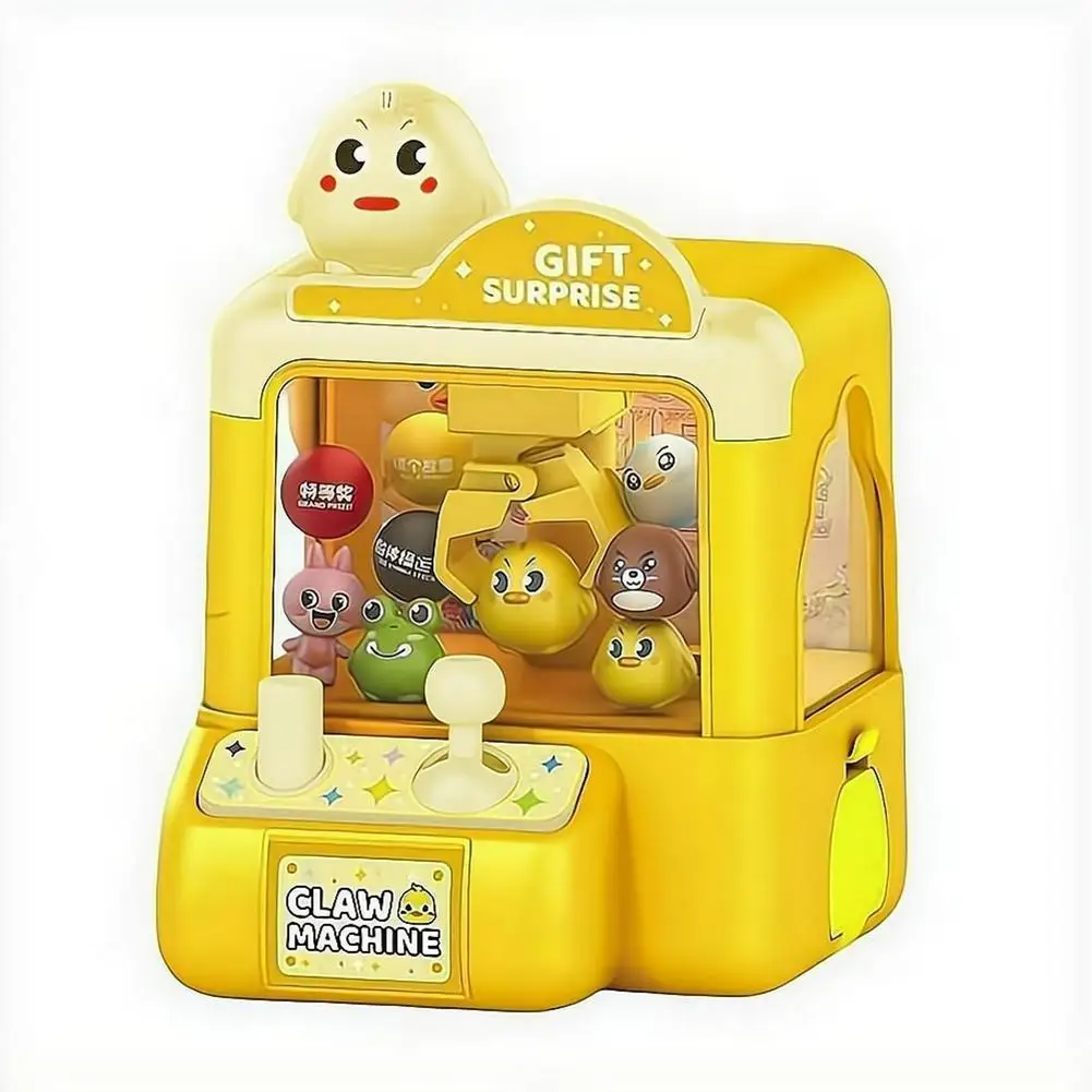 Mini Cartoon Ball Grabbing Doll Machine Twisting Egg Machine Small Household Candy Clip Toy Game City Points Gift 1pcs 2026