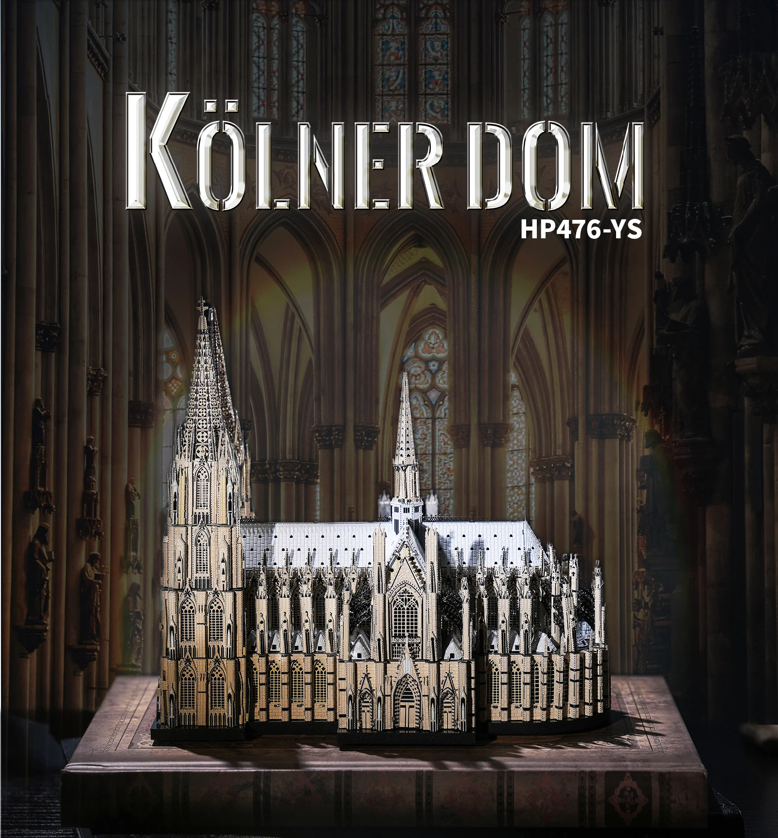 Cologne Cathedral 3D Metal Architecture Model Kit full view