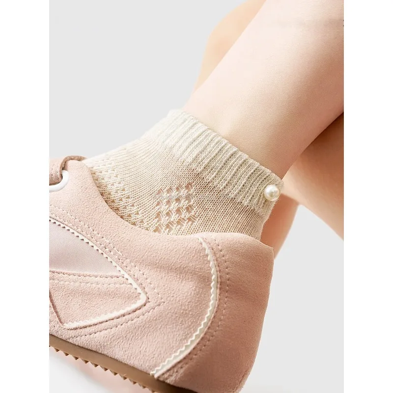 

Socks for Women Summer Thin Breathable Short Tube Socks with Single Shoes Harajuku Fashion Lolita Ballet Gray Cotton Socks Girls