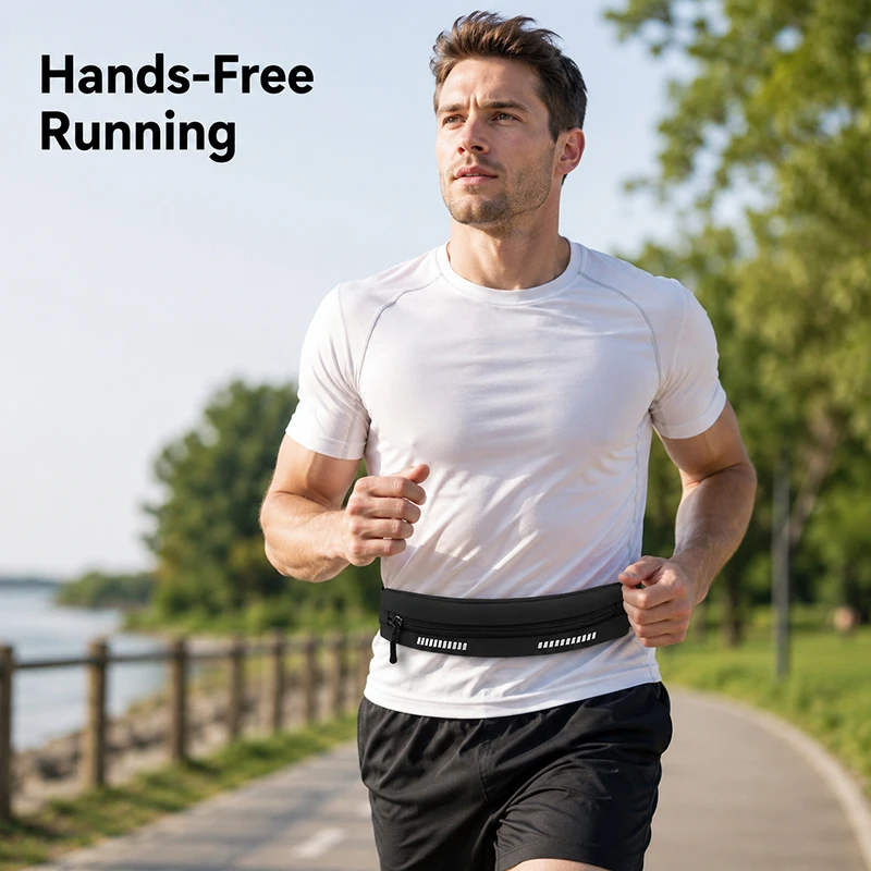 Laufgürtel mit Verstellbarem Riemen für Männer und Frauen Schlanke Lauftaschen Tragbare Outdoor-Jogging-Sporttasche für Mobiltelefone – Detail 4