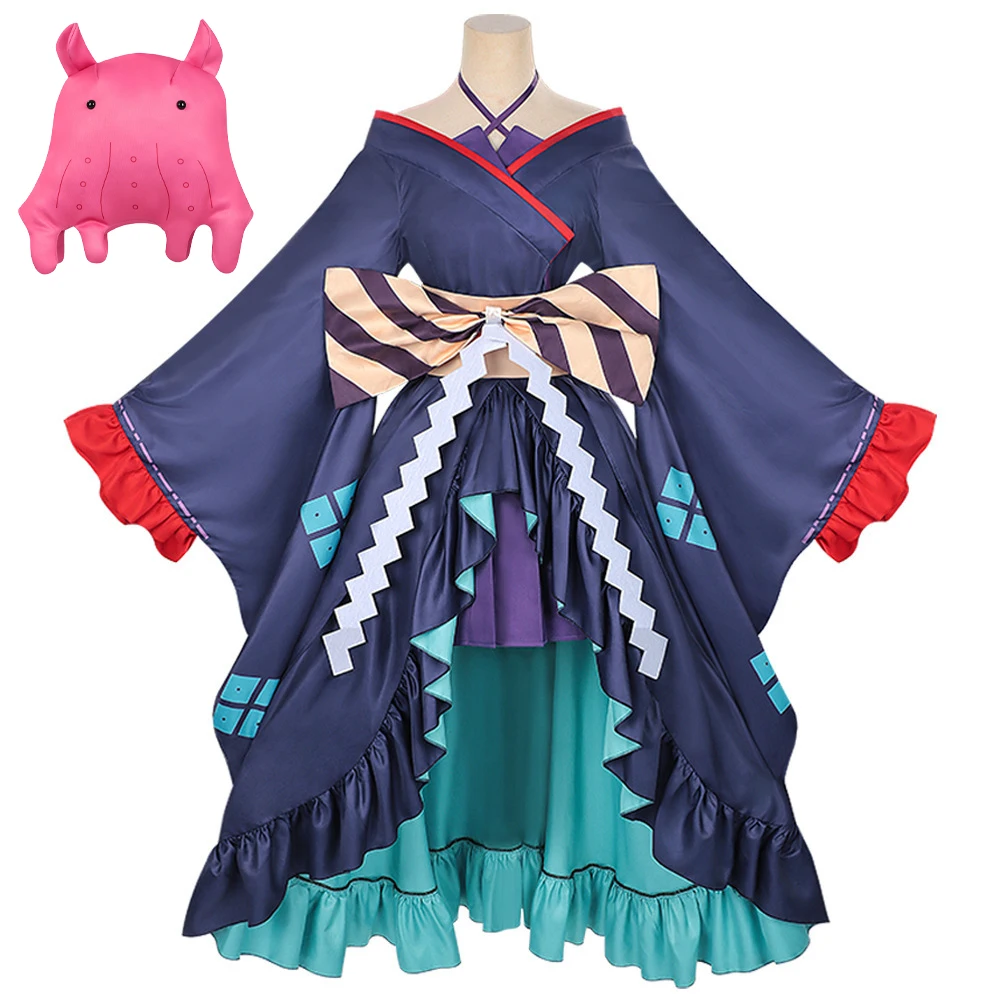 Princesa Cósmica Kaguya! Disfraz de Cosplay de Tsukimi Yachiyo, Vestido Azul Oscuro para Fiesta, Actuación en Escenario, Disfraz para Convento de Anime