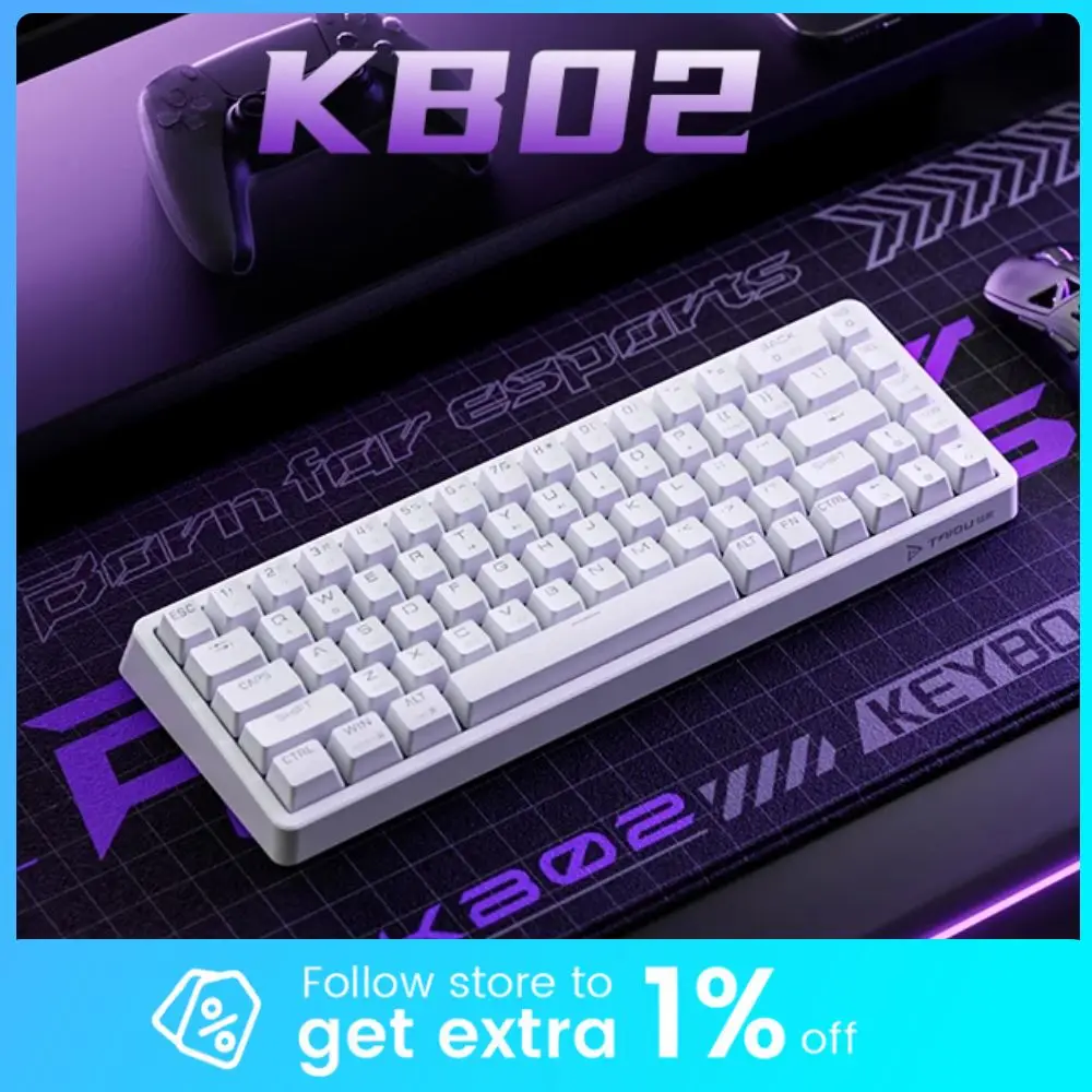 

TAIDU KB02 Беспроводная трехрежимная 68-клавишная механическая клавиатура с горячей заменой Bluetooth Прокладка RGB Light Gaming Offcie Многофункциональный подарок