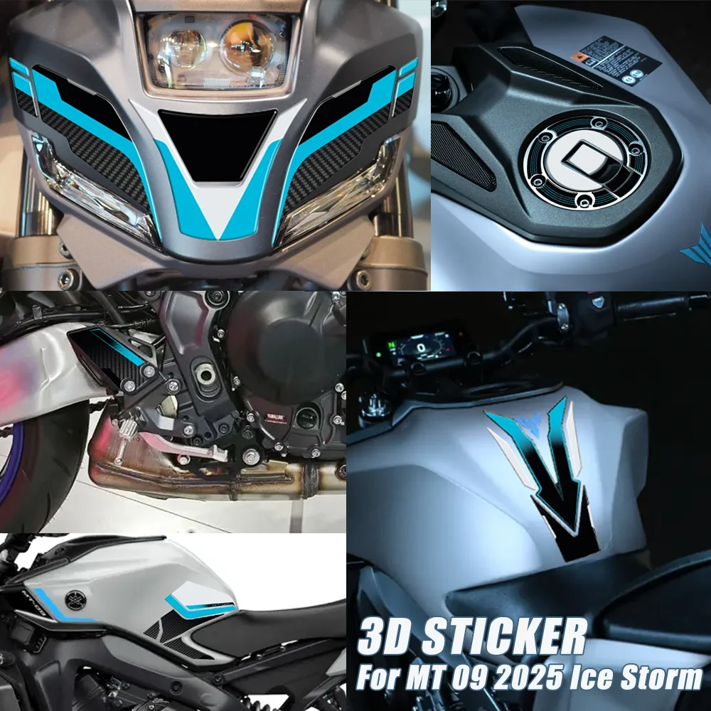 

Motorcycle Accessories Waterproof Protective Sticker 3D Epoxy Resin Protective Sticker FOR MT-09 2025 Ice Storm