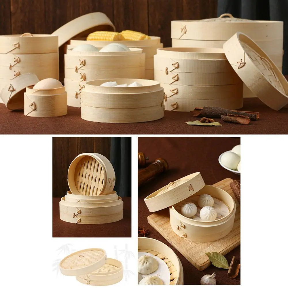 Useful Bamboo Steamer Dumpling Steamers Eco-friendly Natural Wide Application Natural Handmade Vegetable Snack Souvenir Basket