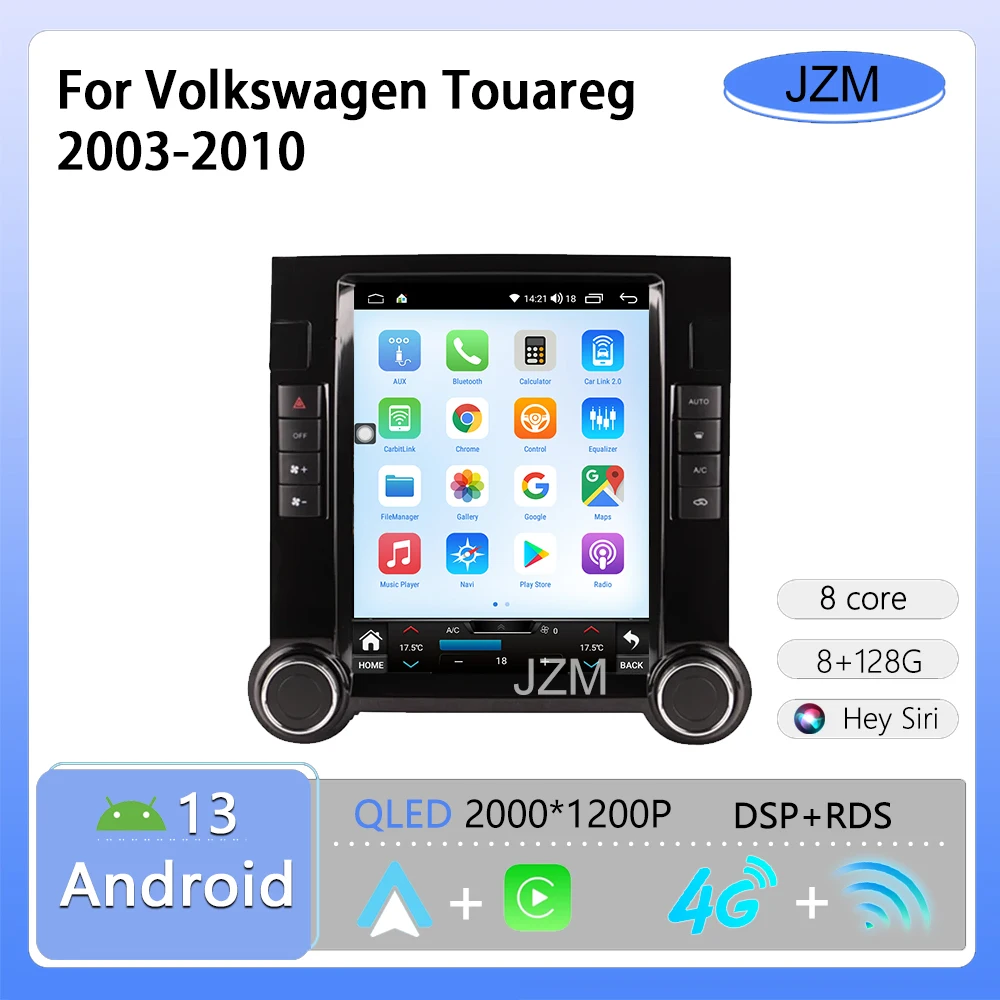 

JZM для VW Volkswagen Touareg 2003-2010 Автомагнитола Android 13 мультимедийный плеер DVD Carplay GPS 4G Wifi стерео