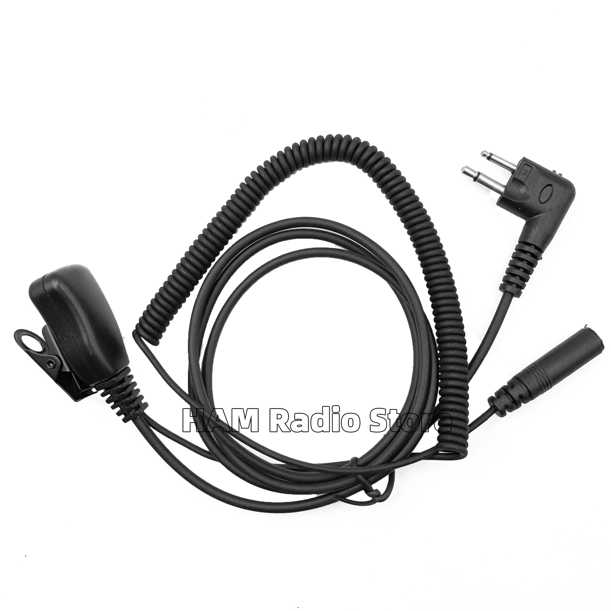 Zestaw słuchawkowy Motorola z 2-pinowym złączem i kablem audio 3,5 mm, słuchawka do walkie-talkie z mikrofonem, przyciskiem PTT, kabel AUX z wtyczką M.