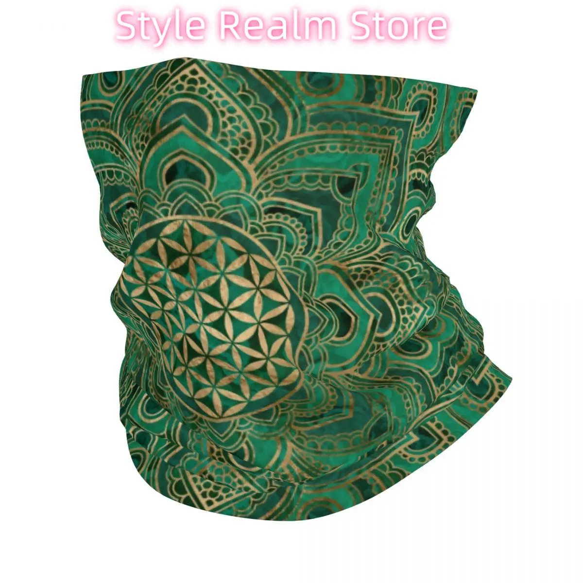 

Custom Flower Of Life In Lotus Sacred Geometry Bandana Neck Gaiter for Ski Running Wrap Scarf Mandala Spiritual Balaclava Warmer