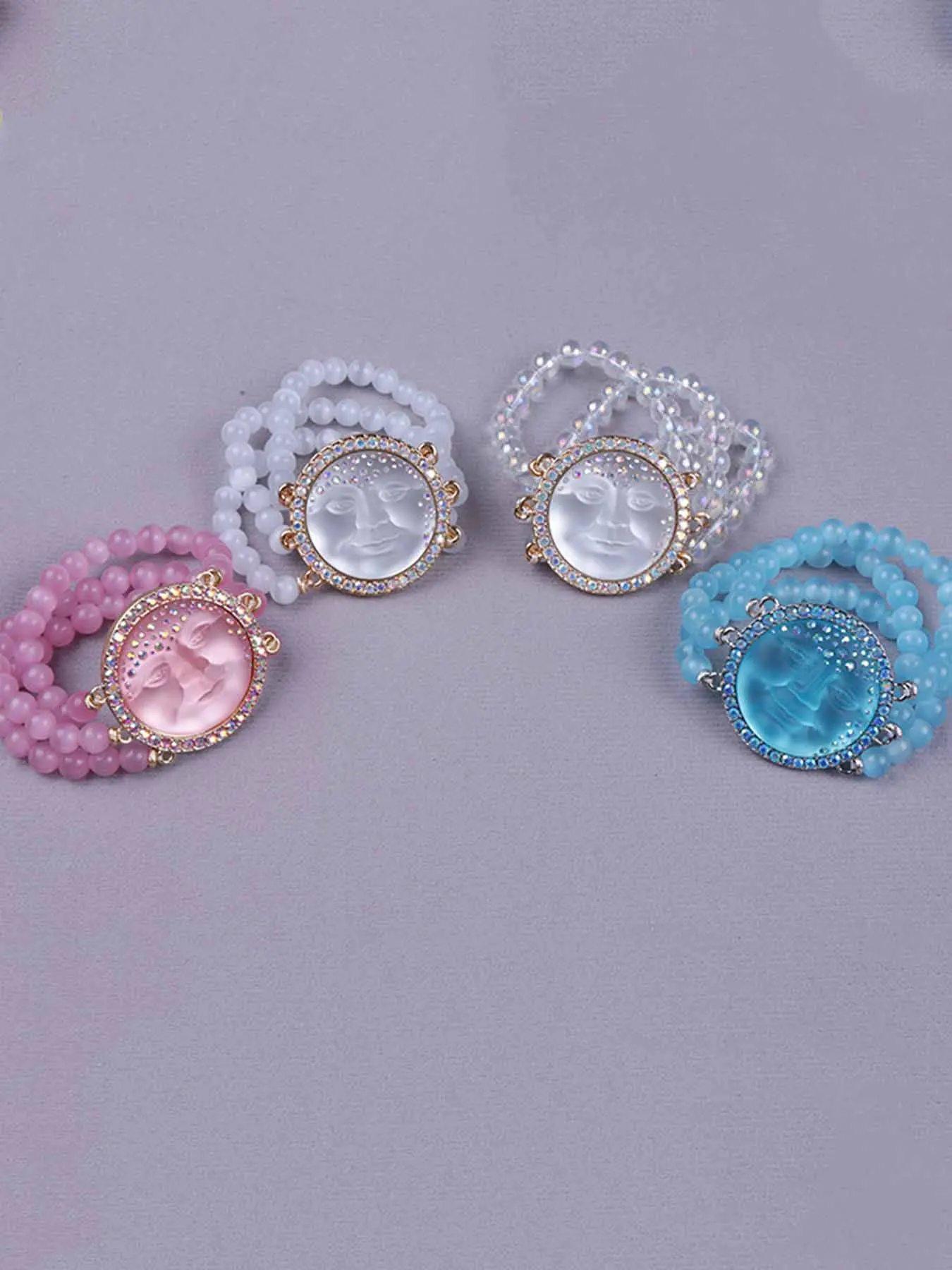 Vintage Morgan Face Bracelet Elegant Multi-Color Face Bangle Jewelry Clothing Accessories Birthday Christmas Gifts for Women