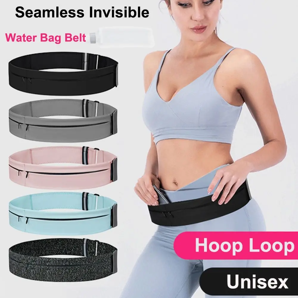 جديد سلس غير مرئية سليم حزام ركض مرونة المخفية حقيبة المياه تشغيل حزام خصر حقيبة مقاوم للماء حزام رياضي الحقيبة في الهواء الطلق