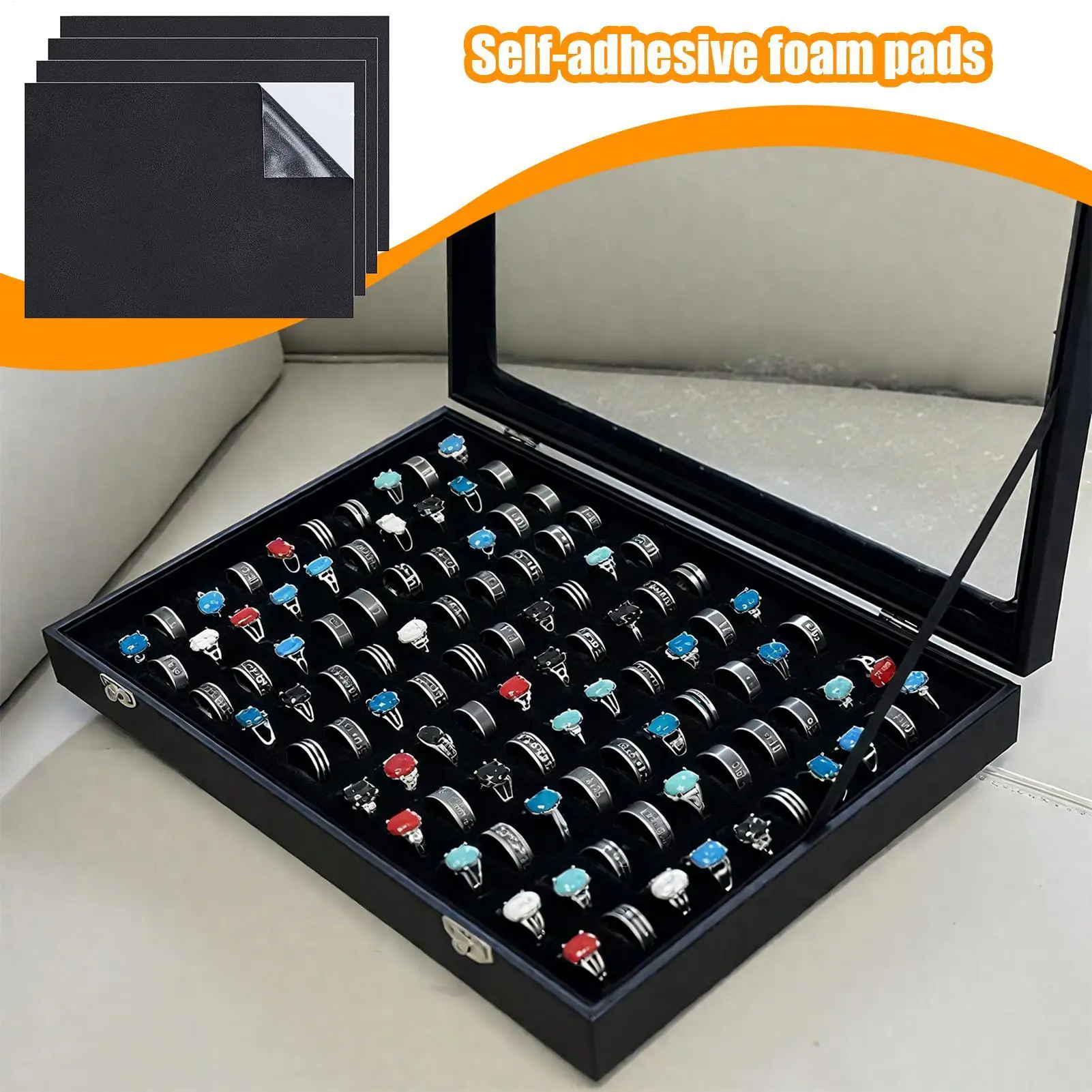 접착성 폼 패딩 시트 4개 충격 흡수 바닥 보호 시트 가구용 접착성 뒷면이 있는 폼 패딩