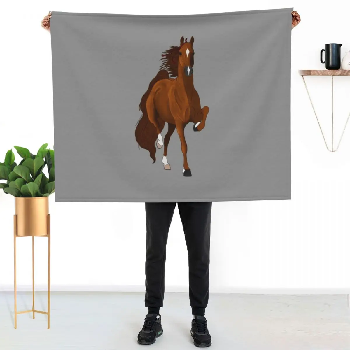Chestnut American Saddlebred Horse Throw Blanket manga Sofas Beach Stuffeds Luxury Designer Plaid on the sofa Blankets