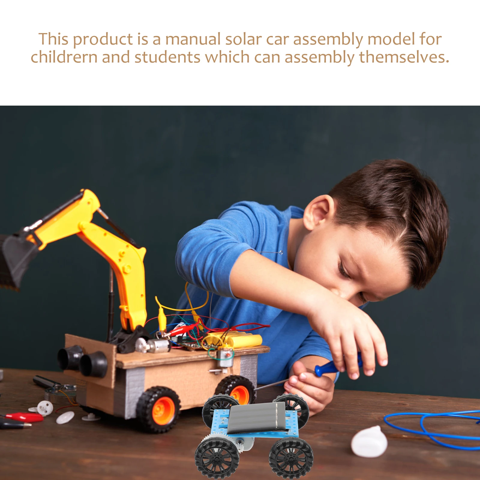 

2 Pcs Solar Car Energy Toy DIY Educational for Kids Assembly Powered Scientific