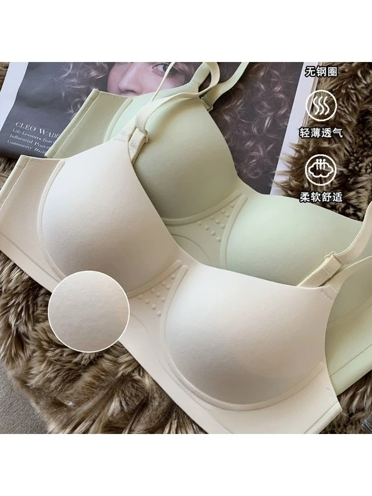 حمالة صدر لاسلكية رفيعة من BANERDANNI بدون خياطة حمالة صدر رافعة للصدر مضادة للترهل ودعم ناعم بدون فجوة لتغطية جانبية ذات ملمس عاري الصدر الصغير