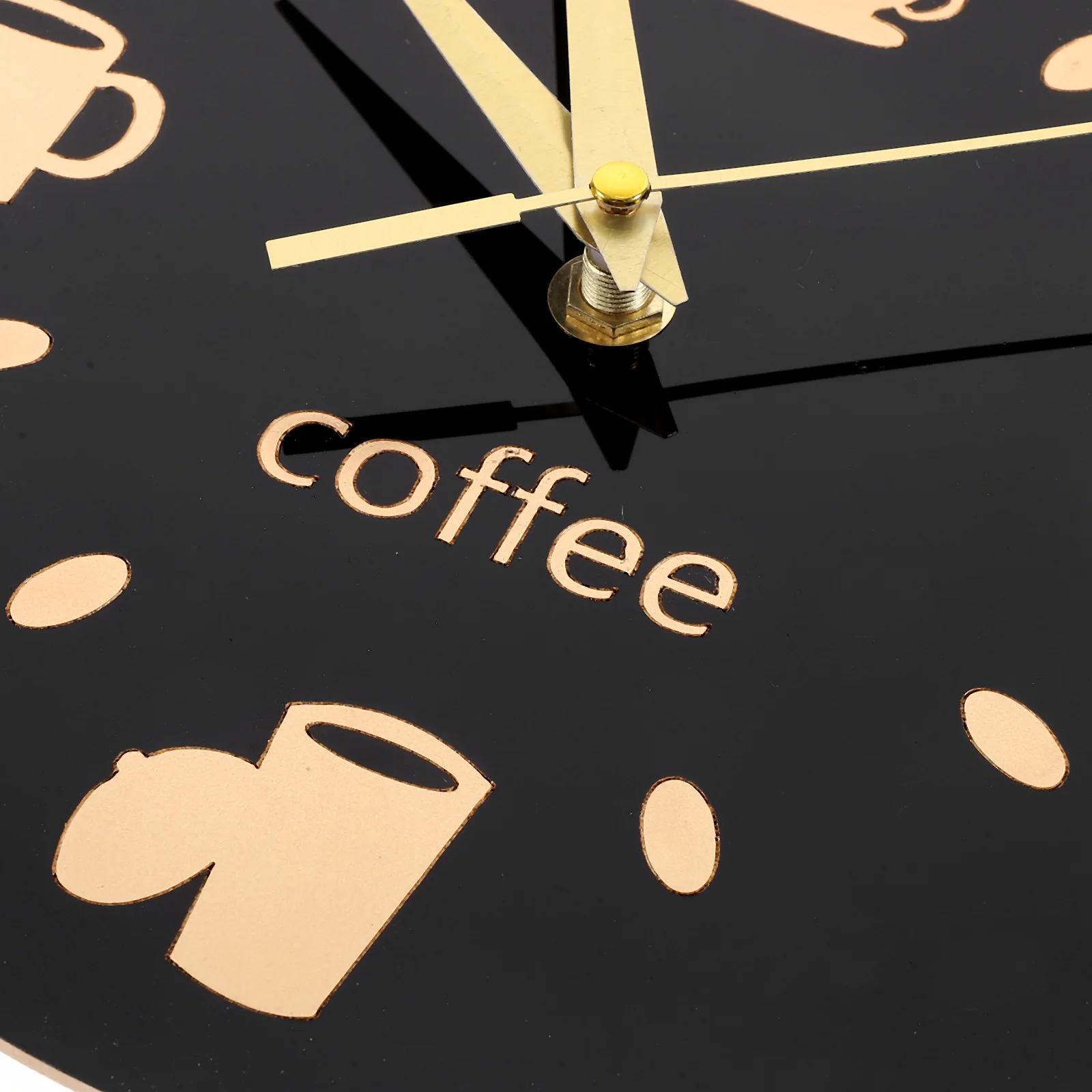 

Black Cat Silent Wall Clock Cartoon Climbing Coffee Cup Pattern Waterproof Decoration for Bedroom Kitchen Living Room