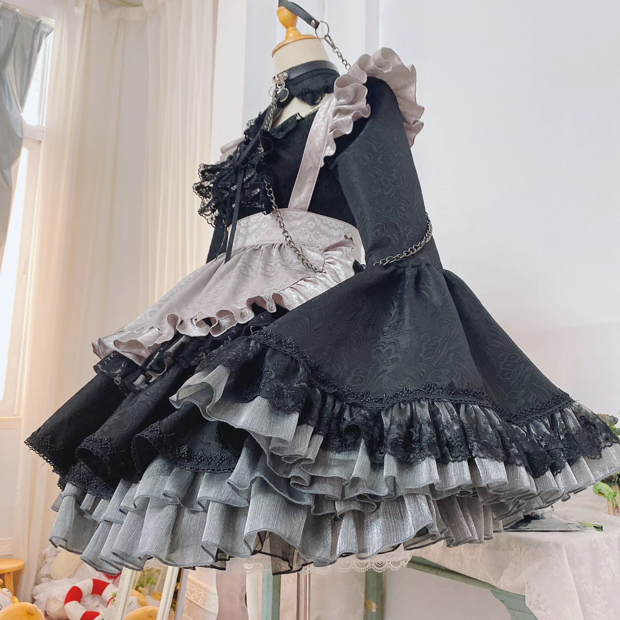 AGCOS Custom Size Kitagawa Marin Cosplay Costume Girl Christmas Lovely Maid Dress Uniforms Sets Wig Kitagawa Marin Cosplay