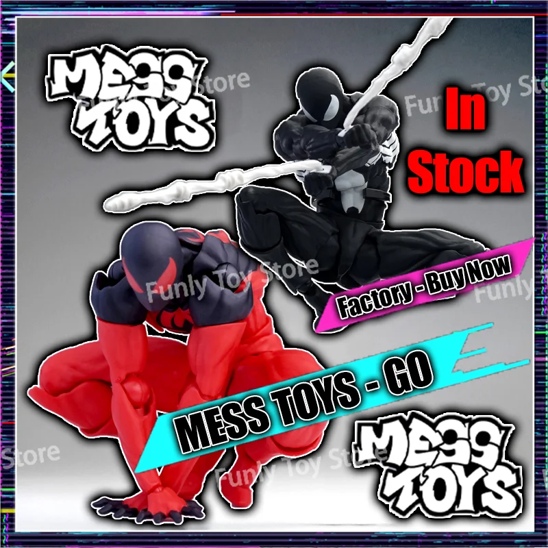 

In Stock Mess Toys Spiderman Black Suit Messtoys Spider Man Symbiote Scarlet Spider Kaine Parker Anime Action Figure Gift Toys