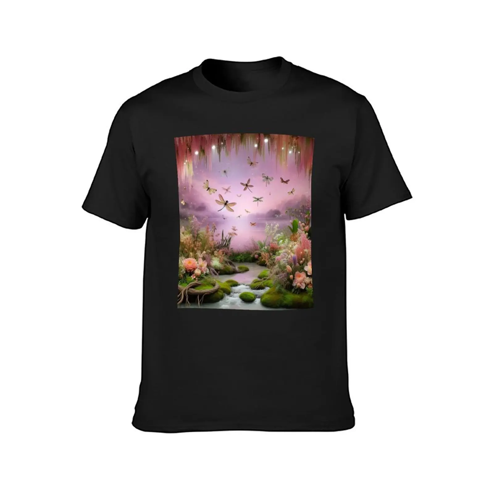 ethereal fairyland mossy nature river T-Shirt animal prinfor boys boys whites graphics mens workout shirts