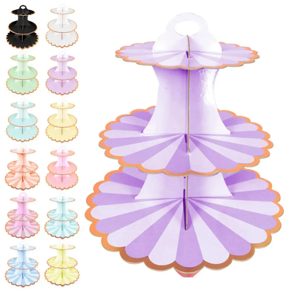 Party Supplies Display Rack 3-Layer Cupcake Dessert Paper Stand Birthday Wedding Party Supplies