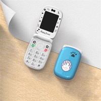 1.8 inch Screen Flip Mini Girl Cartoon Mobile Phone NO Camera Dual Card SIM LED Light Children Kids Cute Cover Style CellPhones