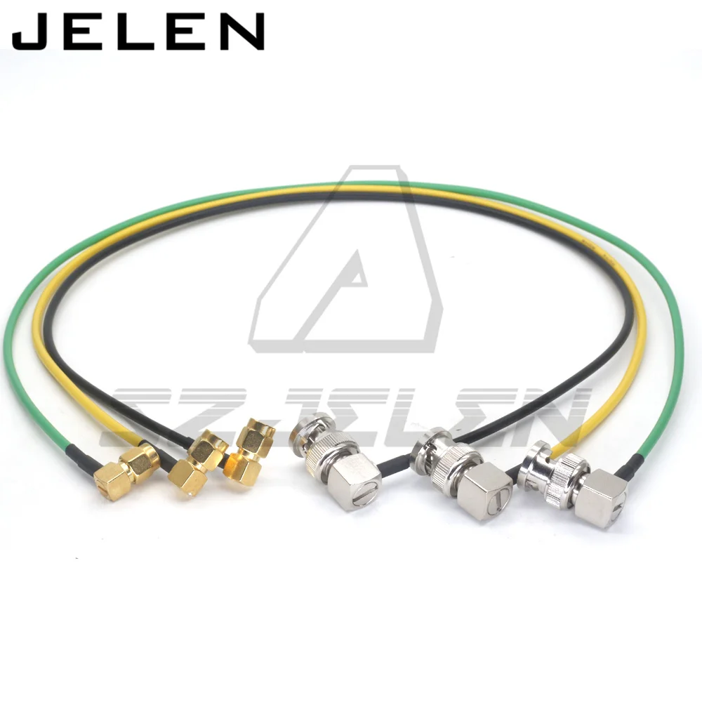 Yellow green black BNC Male Plug to SMA Male Plug RF Coaxial Converter Connector Pigtail Jumper Cable
