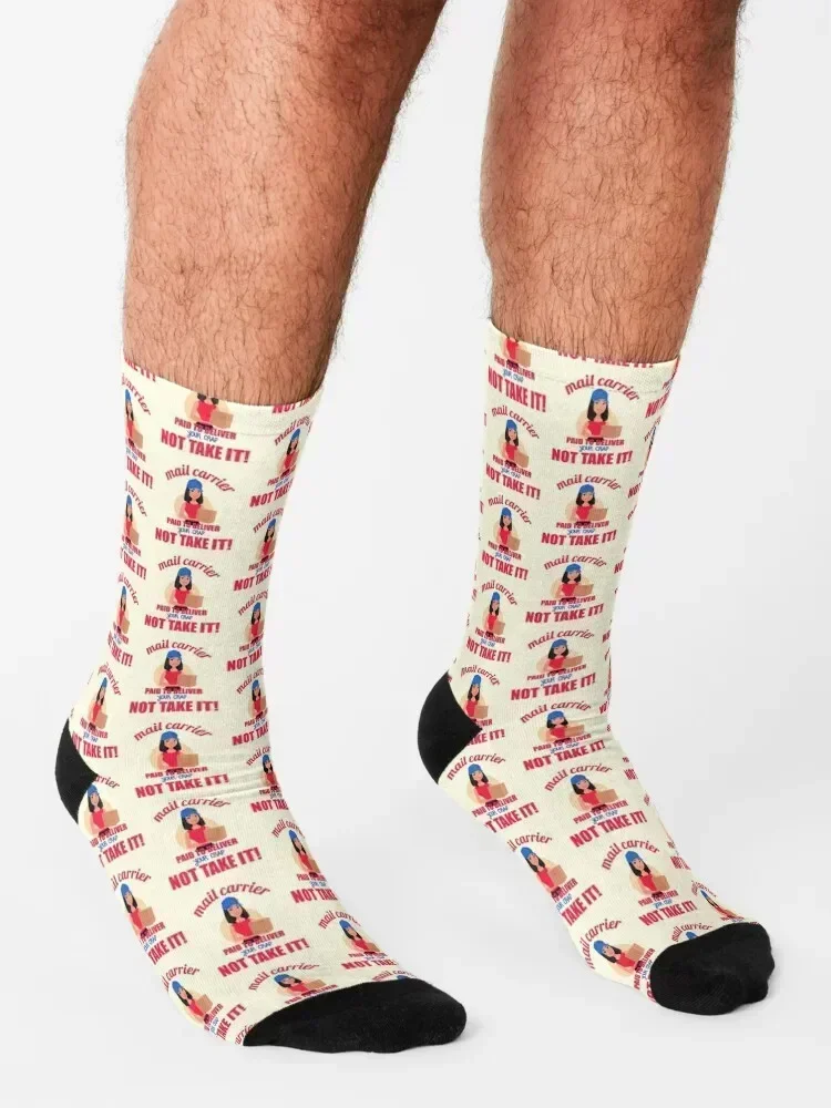 Funny Postal Worker Post Office Paid To Deliver Mail Carrier Mailman Socks floral set Socks Men's Women's