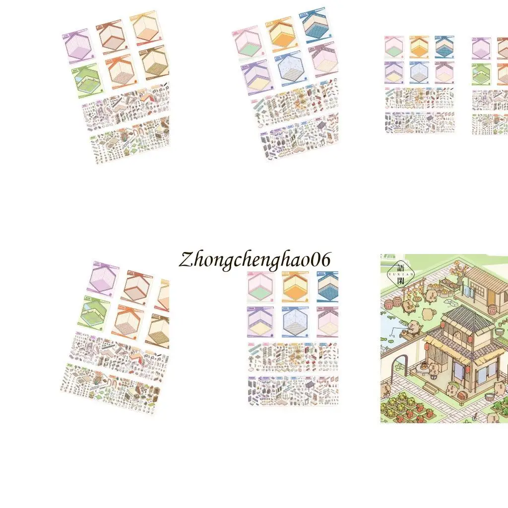 Landscape Sticker Libro álbumes recursos Sticker escena dibujos animados Libro calcomanía eestes Suministros