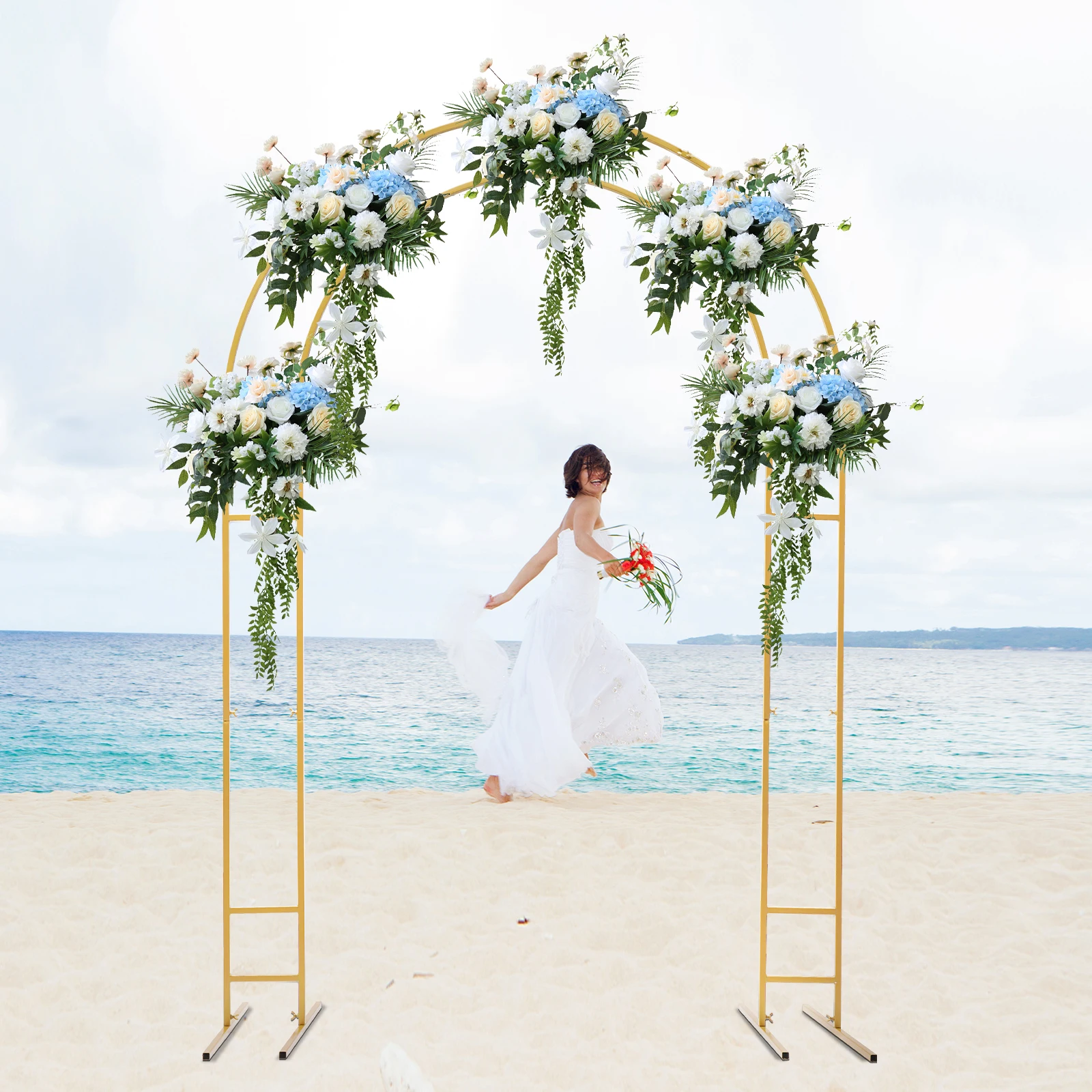 

7.2ft Metal Wedding Arch Balloon Arch Backdrop Arch Stand for Wedding, Bridal, Garden, Yard, Indoor Outdoor Party Decoration