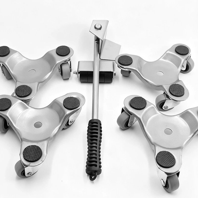 Furniture Transport Set Silver Lifter Moving Plate for Heavy Objects Bearing 400KG Mover Plate Moving Tools Labor‑Saving Mover