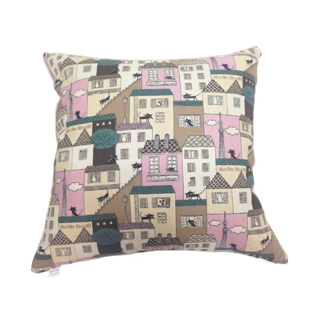 Nordic Small House Series Vintage Patchwork Painting Hemp Cotton Linen Fabrics Sewing Textiles Manual Craft Cloth DIY Materials