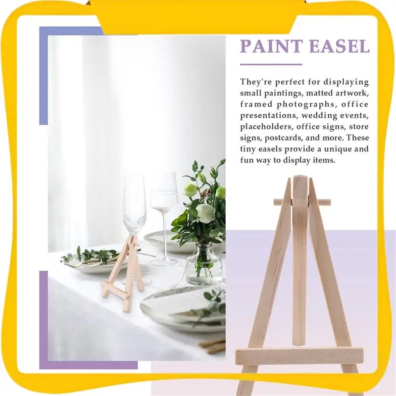 

24 шт. 12,7 см мини-деревянные подставки, мольберты, настольные подставки, подходят для детских поделок, визитных карточек